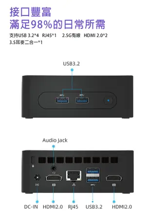 MOREFINE M8 迷你電腦(Intel N95 3.4GHz) -8G/1TB 送行動電源 (9.1折)