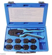 RATCHETING TERMINAL CRIMPER TOOL – 9 dies – wire crimping tools terminals