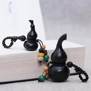黑檀木手工小葫蘆創意高檔保平安招財男女汽車鑰匙扣掛件腰掛飾鏈