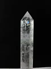 4.07LB Natural clear crystal obelisk quartz tower point healing decor+stand