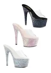 Pleaser ADORE-701LG Slide With Holo Glitter Bottom