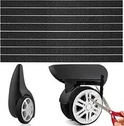[CANIPHA] 8Pcs Silicone Luggage Wheel Covers, Suitcase Protector, Silent Protection Compartment Cover, Black