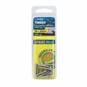 Zenith 6G x 25mm Stainless Steel Long Thread Countersunk Head Timber Screws - 12