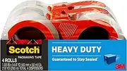 Scotch Heavy Duty Shipping Packaging Tape with Refillable Dispensers, 1.88 in x 54.6 yd, 4 Pack (3850-4RD)
