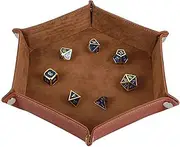 Foldable Cube Compartment, Double-Sided Cube Compartment, Hexagonal Swan Velvet Cube Tray, Leather Cube Tray, Foldable Hexagonal Cube Compartment, Foldable Storage Box, Brown Tokaneit
