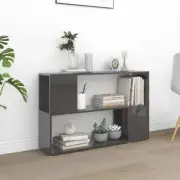 Book Cabinet High Gloss Grey 100x24x63 cm Engineered Wood