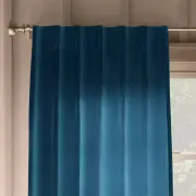 34"x95" Light Filtering Pebble Satin Curtain Panel with Pinch Pleat
