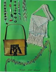 BOOK ONLY # H-194 12 Belt & Bag Macrame Designs - Beads & Fringe Purse Patterns