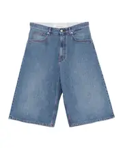 Belt-loop denim shorts S,L,M DIRTY BLUE