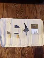 Alessi GAG500S2 Soft Cheese Knife set of 3 with Canvas Holder - NEW