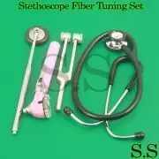 Pink ENT Mini Otoscope+ Tuning Fork +Babinski Hammer Diagnostic Examination Set
