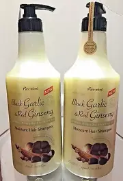 2x Black GARLIC & Red GINSENG Extract Moisture PUMP Hair Shampoo AJO NEGRO