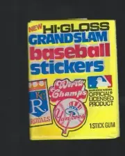 1978 Fleer MLB Baseball Hi-Gloss Grandslam Sticker Card Wax Pack unopened sealed