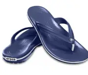 Crocs Unisex Crocband Flip Flops, Navy, 11 Men/13 Women