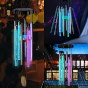 Chimes Color Changing Solar Wind LED Lights Large Deep Tone Resonant Bell Tubes