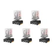 5X MK2P-I Clear DPDT AC220V Coil Relay Socket Base F6S61859