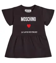 [Moschino Kids] Moschino Kids Baby printed cotton jersey dress M 24 black