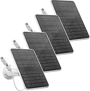 Solar Panel for Security Camera, 5V 4W Solar Panels Charger Compatible with Eufycam 2C/2C Pro/2/2 Pro/E20/E40/E, Micro USB & Type-C Port, IP65 Waterproof, 9.8ft Charging Cable & Wall Mount, 4 Pack