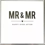 "Mr & Mr Happy Ever After" Square Embossed Wedding Card by AliceScott For Simson