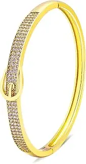 [Yesalna] Three-Layered Gold-Plated Crystal Bangle for Women Adjustable Charm Gold Bangle Bracelet for Women,Perfect for Mothers Day & Valentines Day Gift, Stylish Women's Jewellery