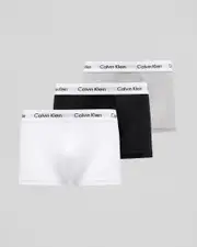[Calvin Klein] Calvin Klein Men's Cotton Stretch Low Rise Trunks 3 Pack Underwear in Assorted Size Small S Assorted