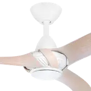 Threesixty White Washed Arumi 3 Blade Oak Ceiling Fan With Light