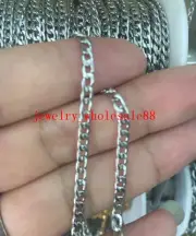 5M/10M In Bulk Thin 3mm NK figaro Chain Stainless steel Jewelry Finding Marking