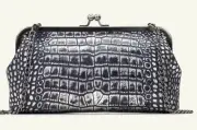 Patricia Nash NWT POTENAZ Frame Clutch Metallic Silver Grey Vintage Crc MSRP $99