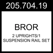 IKEA BROR 2 Uprights/1 Suspension Rail Set Black 205.704.19