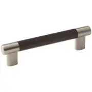 AMEROCK Bronx 5-1/16 Inch C/C Bar Cabinet Pull, Satin Nickel / Oil Rubbed Bronze