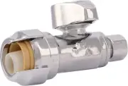 SharkBite 23337-0000LF 1/2" x 1/4" OD Push-To-Connect Angle Stop 1/4 Turn