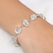 Raw Herkimer Diamond 925 Sterling Silver Rough Gemstone Bracelet