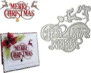Merry Christmas Deer Metal Cutting Dies, DIY Embossing Stencil Template Crafts for Handmade Scrapbooking Paper Card Making (Merry Christmas)