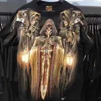 在飛比找蝦皮購物優惠-骷髏夜光死神T恤泰國T恤男裝3D立體短袖 重金屬 外貿男裝大