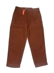 Sundry Pants Women’s 31 Brown Utility Pockets Chino Straight Button Zip Up NWT