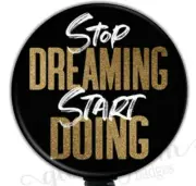 Motivational Retractable Badge Reel, Inspirational ID Badge Clip Holder - 6382E