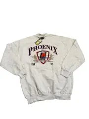 NOS 90s Vintage Home Team Advantage Phoenix Suns NBA Mock Neck Size XL Gray