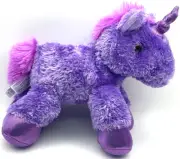 Aurora 8" Plush Bright Unicorn Purple Pink Recycled Polyester Plastic Pellets