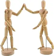 (30cm Pair - Male & Female) - US Art Supply Wood 30cm Artist Drawing Manikin Articulated Mannequin with Base and Flexible Body - Perfect For Drawing the Human Figure (Choose Male or Female Below)