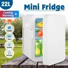22L Mini Fridge Portable Car Refrigerator 220V AC/ 12V DC Personal Fridge Cooler