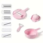1x Vegetable Slicer Multifunctional Kitchen Artifact Food Chopper - Pink