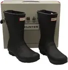 HUNTER - Medium- Women's Original Short Rain Boots Matte Black Size 6 NEW
