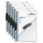 5x Durable Swing Clip 30-Sheet A4 Document Folder Paper Organiser Holder Black