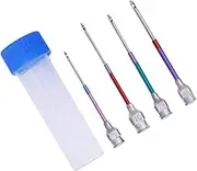 KONTONTY 4PCS Punch Needle Set for DIY Crafting Embroidery Pen Knitting Needles with Storage Bottle for Home Stitchwork for Tapestry Decorative Stitching