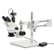 Amscope 3.5X-180X Trinocular Stereo Microscope +1.3MP Camera+144-LED Ring Light