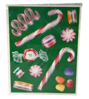Vintage Hallmark Scratch N Sniff Stickers Christmas Candy Peppermint 1 Sheet