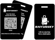[BAIYUNSKY] Smart Luggage Tags for Suitcases, 2 Pack QR Code Security Information Luggage Tag, Steel Ring, Waterproof Easy Identify Personalized Luggage Tag, No App or Subscription Needed (Black)