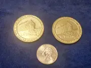 California Gaming Las Vegas Poker Chip Silver Token! Vtg. $1 Heavy Shiney Coin