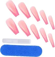 minkissy Ballerina Coffin Fake Nails Sets Pcs French Manicure Patches Women's False Nails Easy to Trim Abs Diy Manicure Kit