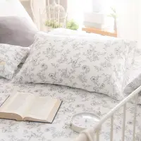 在飛比找Yahoo!奇摩拍賣優惠-DR5010希拉 (白底床包美式枕) 莫代爾棉 雙人床包枕套